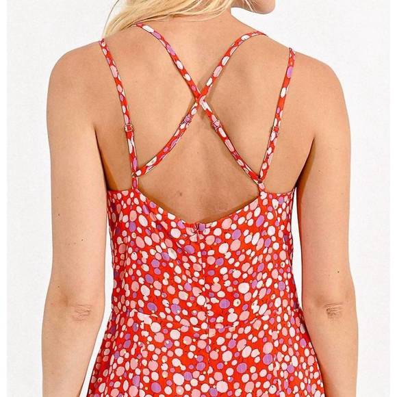 NEW MOLLY BRACKEN strappy printed jumpsuit in red charlotte - Picture 3 of 4